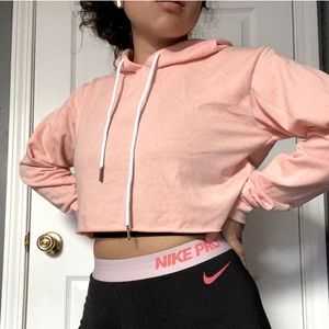 Pink crop top hoodie!!
